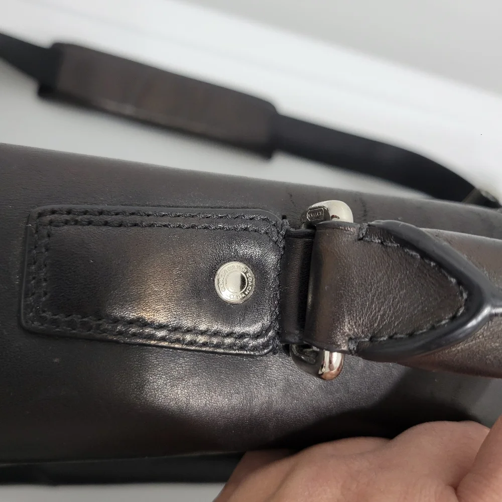 Coach Black Leather Men's Bag